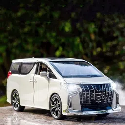 DARVICE Kids 1:24 Die Cast Metal Alphard Toy Car Pullback Openable Door & Sound-image-12