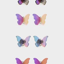 MiArcus Girls Set Of 4 Whimsical Butterfly Studs Earrings-16