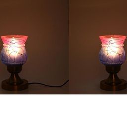 SOMIL Blue Glass Cylindrical Shaped Table Lamp-image-34