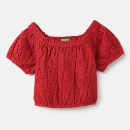 United Colors of Benetton Embroidered Off-Shoulder Cotton Top-image-50
