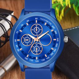 CSAMON Men Embellished Dial & Silicon Straps Analogue Watch GR 1006 F2BLU 804 BLU-image-89