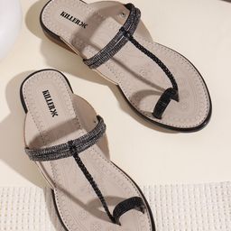 Killer Women Embellished One Toe Flats-image-88