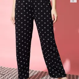FIT N FAME Women Pack Of 2 Small Hearts Printed Cotton Lounge Pants-picture-20