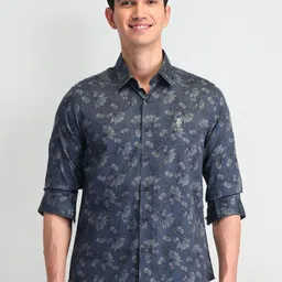 U.S. Polo Assn. Denim Co. Men Spread Collar Floral Printed Cotton Slim Fit Casual Shirt-image-67