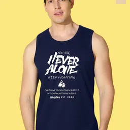 WOOSTRO Pack Of 2 Printed Combed Cotton Gym Vests VWS26(98 RUST)(ALONE NAVY)-picture-54