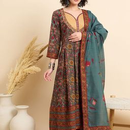 SRILICA Women Floral Printed Kurta with Trousers & Dupatta-19