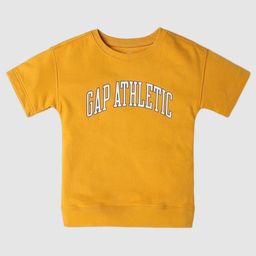 GAP Boys Brand Logo Printed Pure Cotton Relaxed-Fit Rugby T-Shirt-image-41