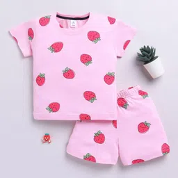 Clt.s Infants Graphic Printed Short Sleeves Pure Cotton T-Shirt With Shorts-image-65
