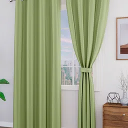 TOP DRAPES Green Set of 2 Black Out Door Curtain-image-12