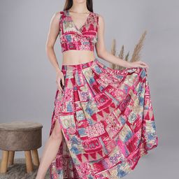 FIMS Print Fit & Flare Maxi Dress-image-12