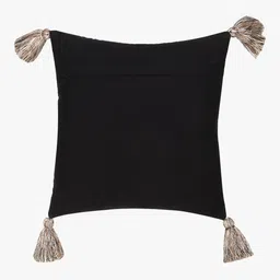 Mezposh Off-White & Black Set of 2 Self Design Square Cushion Covers image 5
