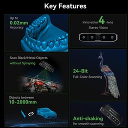 WOL3D Creality 3D Scanner CR-Scan Otter for 3D Printing, 3D Printer Scanner 20fps with Four-Lens Stereo Vision, 10-2000mm Scanning Range, Anti-Shake Tracking, 0.02mm Accuracy for mac OS/Windows image 4