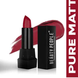 Beauty People Pure Smooth & Light Weight Long Wear Matte Lipstick- 3.8 g - Red Zepellin-55