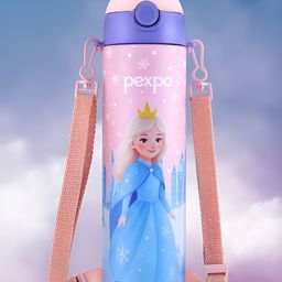 Pexpo Pink & Blue Cartoon Characters Printed Stainless Steel Water Bottle-500 ml-image-46