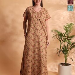 G4Girl Printed Maxi Nightdress-image-59