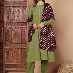 Anouk Rustic Women Printed Sequinned Crepe Anarkali Kurta-image-38