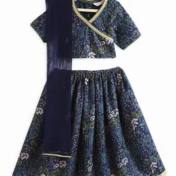Campana Girls Printed Sequinned Ready to Wear Lehenga & Blouse With Dupatta-picture-49