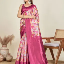 SHANVIKA Printed Saree With Blouse Piece-image-78