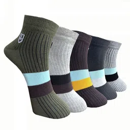 The Roadster Lifestyle Co Pack Of 5 Striped ankle-Length Socks-10