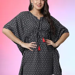 Tromko Women Vertical Strips Flared Sleeve Kaftan Top-image-96