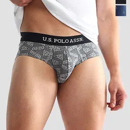 U.S. Polo Assn. Pack Of 3 Anti Microbial Printed Mid Rise Briefs - OEB14-NGZ-P3-picture-32