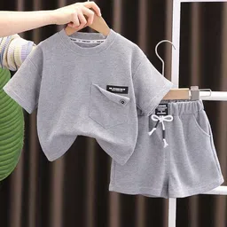 POP STREET KIDS Boys Round Neck T-shirt With Shorts-57