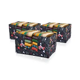 Aura Black & White 3 Pieces Printed Drawer Cloth Organisers-20