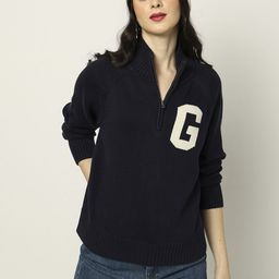 GAP Logo Applique Pure Cotton Half Zipper Pullover-image-24
