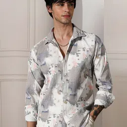 Moda Rapido Men Abstract Printed Spread Collar Casual Shirt-picture-15