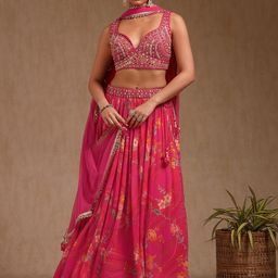 Soch Women Embroidered Mirror Work Lehenga & Blouse With Dupatta-image-2