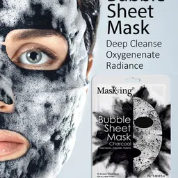 MasKing Bubble Set Of 2 Masking Charcoal Sheet Mask For Anti-Pollution - 25g Each image 2