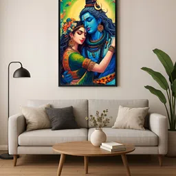 999Store Blue & Yellow 1 Piece Canvas Religious Wall Paintings-picture-47