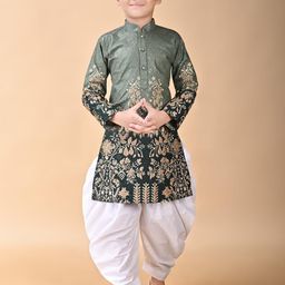 HUMAN CHOICE Kids-Boys Viscose Rayon Kurta Sets-image-90