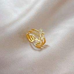 Jewels Galaxy Gold-Plated Crystals-Studded Anti-Tarnish Finger Ring-image-44