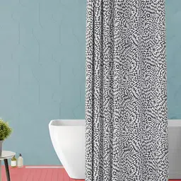 ArtzFolio White & Grey Printed Waterproof Shower Curtain-image-87