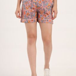 Divena Women Floral Printed Cotton Regular Shorts-image-62