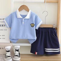 POP STREET KIDS Boys Striped T-shirt With Shorts-image-11