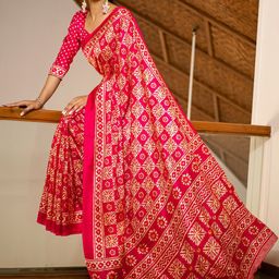 KALINI Ethnic Motifs Block Print Saree image 4