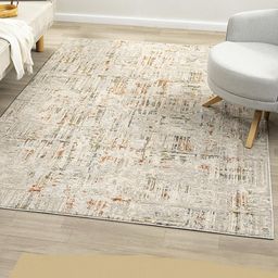 Kaleen India Cream Polyester Abstract Anti-Skid Carpets-image-62