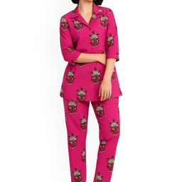GAB Printed Pure Cotton Shirt & Trouser Co-Ord Set-20