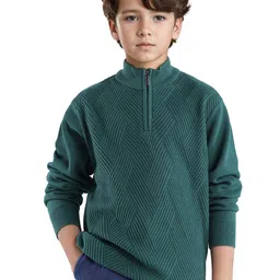 RARE ONES Boys Cotton Self Design Cable Knit Pullover-image-49