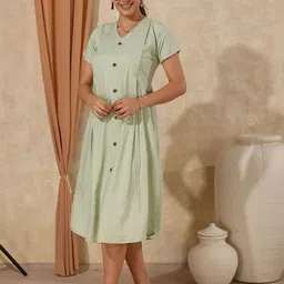 EASY MOM Liva Maternity Fit & Flare Midi Dress-image-50