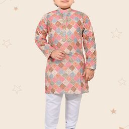 Kidotsav Boys Printed Regular Kurta with Pyjamas-28