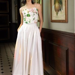Sage by Mala Lily Charm Flared Midi Skirt-picture-55