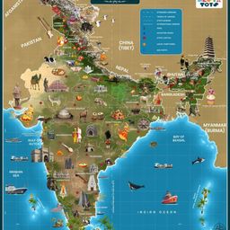 Nesta Toys 64 Pcs BPA Free India Map Puzzle Activity Toys and Games-12