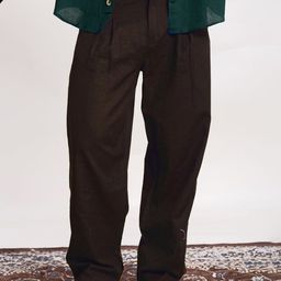 SVKETAIL Men Relaxed Mid Rise Relaxed Fit Pleated Trousers-image-61