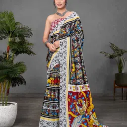 Anouk Kalamkari Printed Pure Cotton Bagru Saree-19
