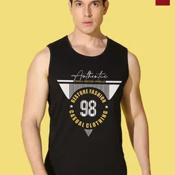 WOOSTRO Pack Of 2 Printed Combed Cotton Gym Vests VWS26(98 MAROON)(98 BLACK)-image-92