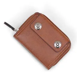 Men & Women Casual, Evening/Party, Formal, Ethnic, Travel, Trendy Tan Artificial Leather RFID Card Holder-image-37