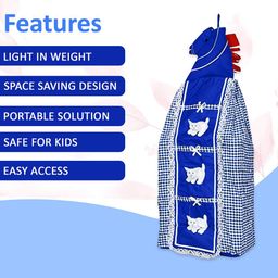Kuber Industries Blue & White Checked Regular Multi Utility Organiser image 4